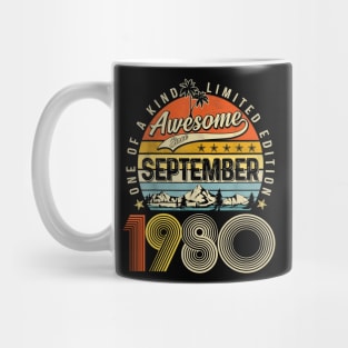 Awesome Since September 1980 Vintage 43rd Birthday Mug